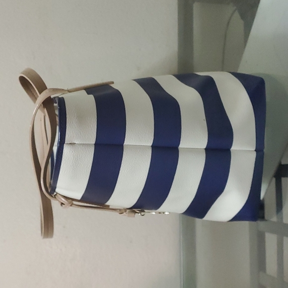 Kate Spade Tote Bag Blue and white Stripe - Picture 3 of 10